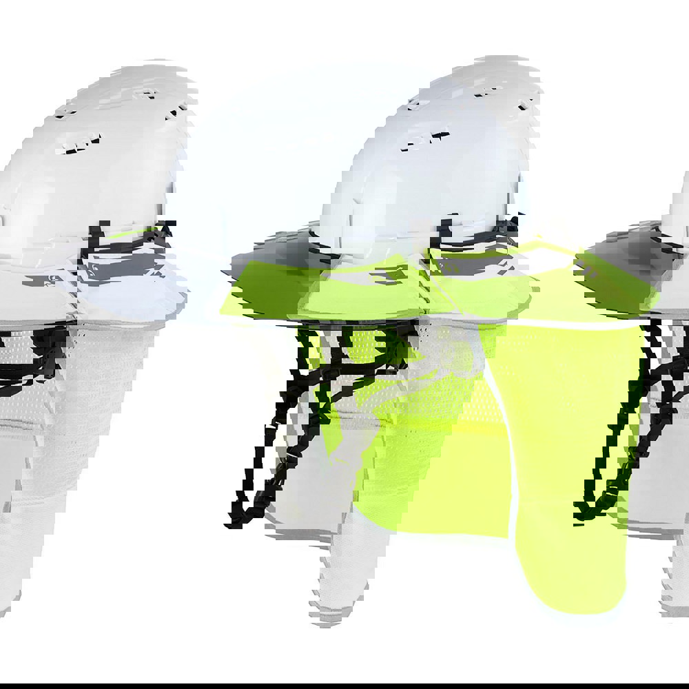 Hard Hat Visor with Neck Shade: Polyester, Yellow, Use with Milwaukee & Most Professional Helmet & Hard Hat